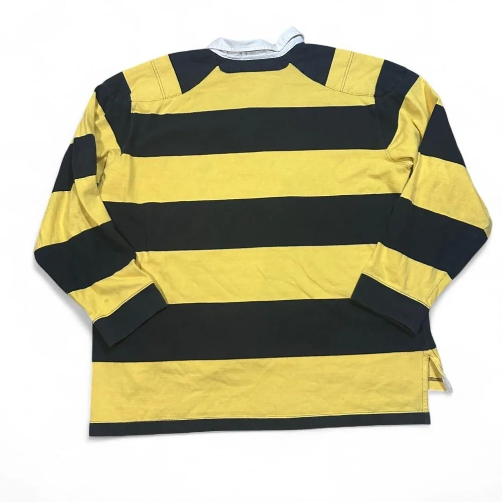 Polo Ralph Lauren Men’s‎ Navy Yellow Striped Red Pony Rugby Shirt Size XXL